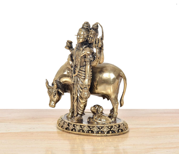 Handcrafted Bronze Dattatreya Statue 5.5 Inch-ArtyCraftz.com