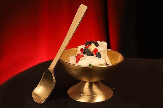 Handcrafted Bronze Dessert Bowl with Spoon Set-ArtyCraftz.com