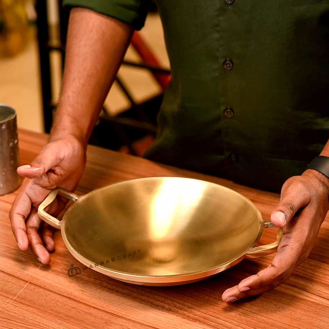 Handcrafted Bronze Pan - Appachatty - Fry Pan - ArtyCraftz.com