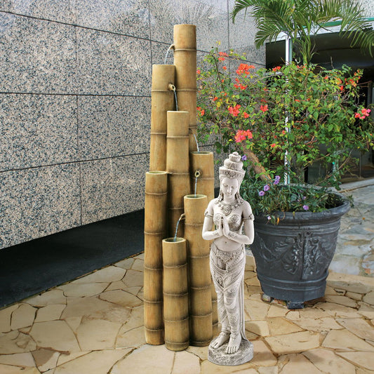 Handcrafted Cascading Bamboo Sculptural Fountain - ArtyCraftz.com