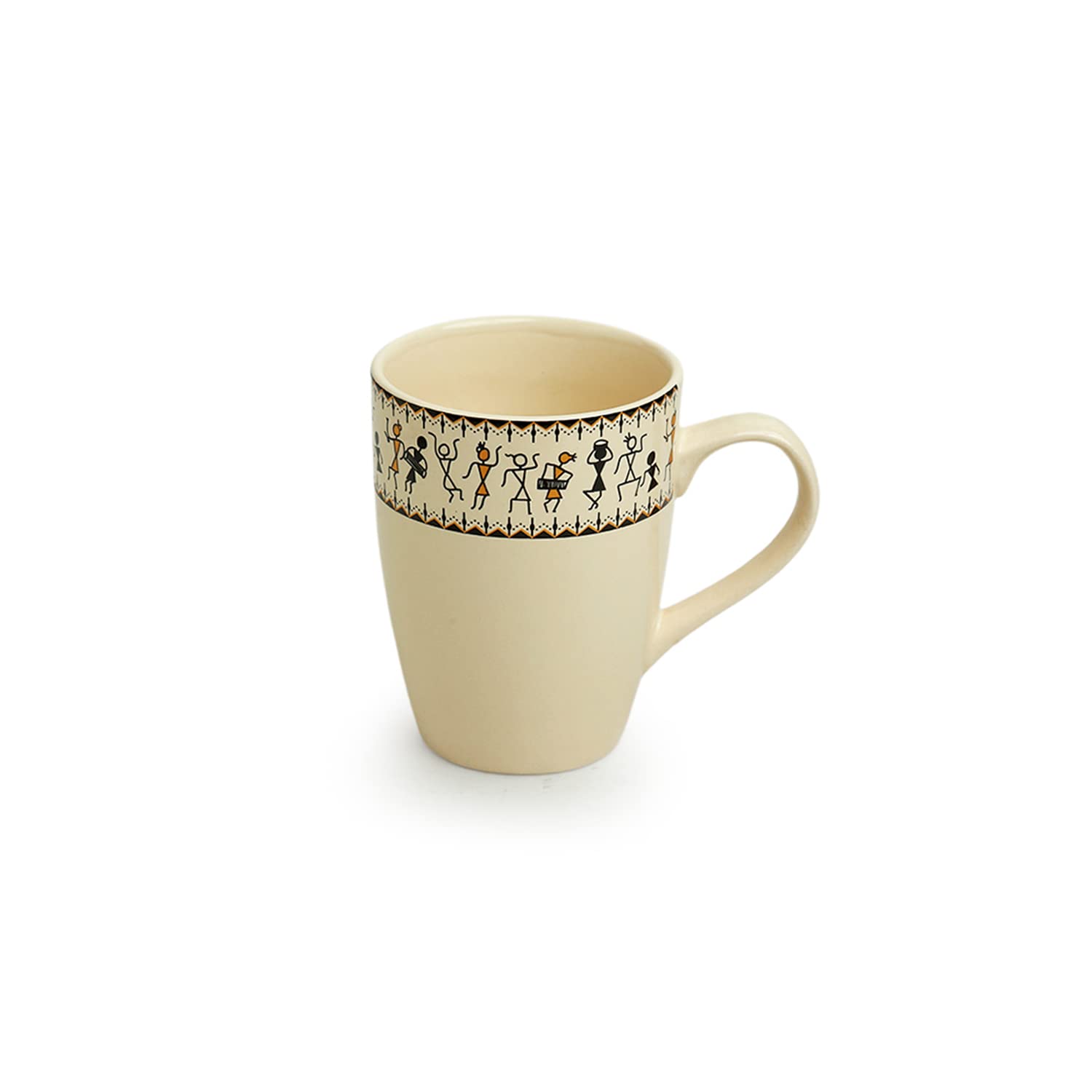 Handcrafted Ceramic Coffee Mugs with Warli Design-ArtyCraftz.com