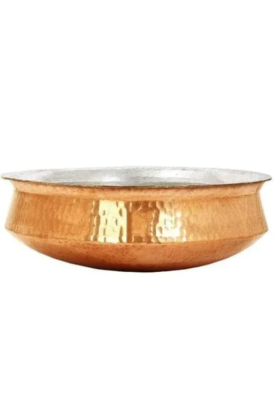 Handcrafted Copper and Steel Handi for Kitchen