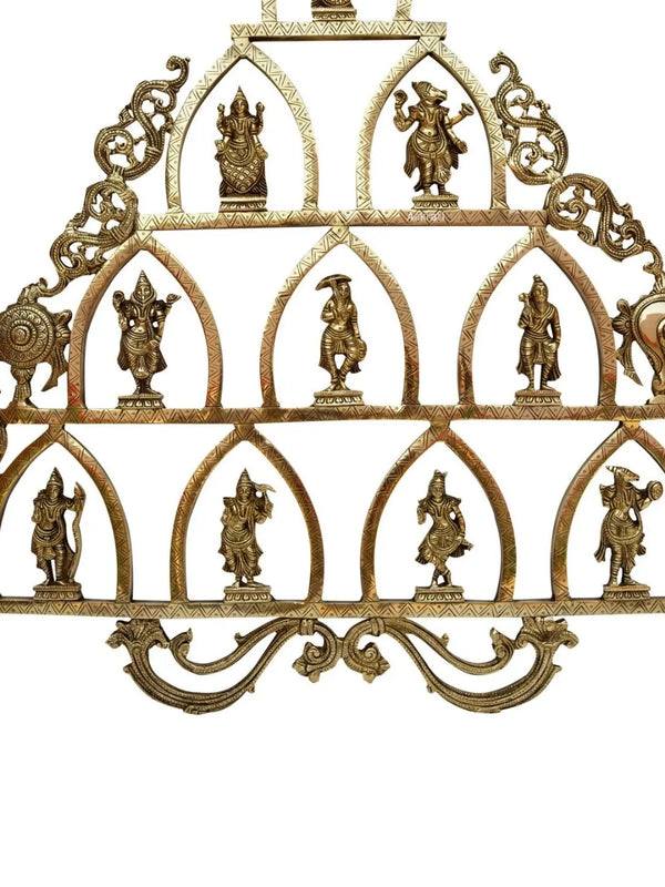 Vishnu Dashavatara metal wall hanging for home temple decoration-ArtyCraftz.com