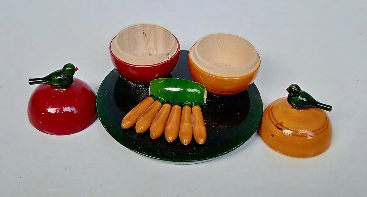 Handcrafted Etikoppaka Wooden Kumkum Set-artycraftz.com