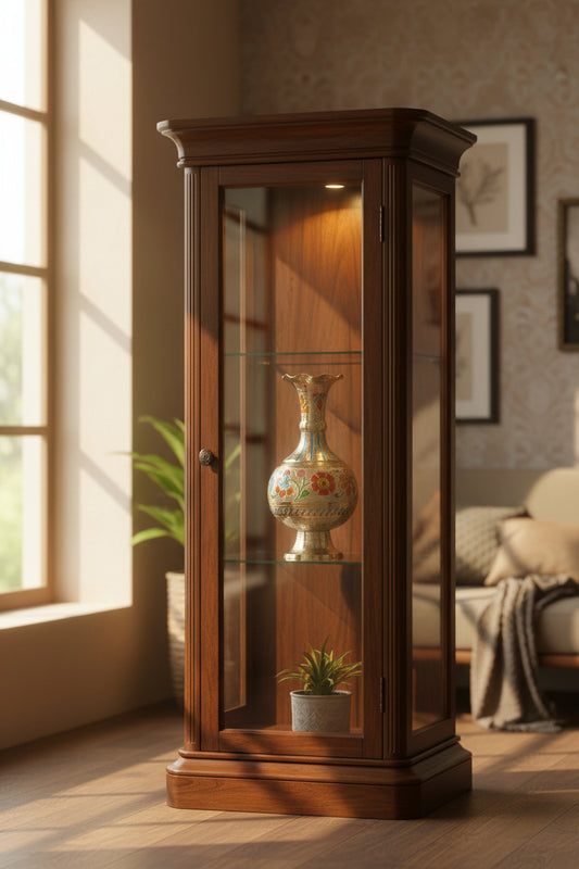 Handcrafted Floral Engraved Brass Decorative Vase-ArtyCraftz.com