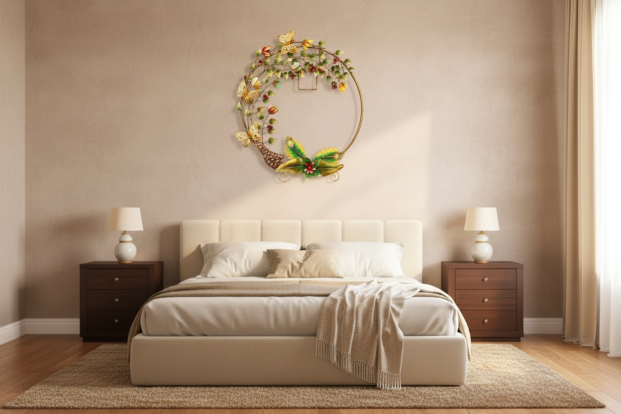 Handcrafted Floral Vine with Butterfly Wall Art-ArtyCraftz.com