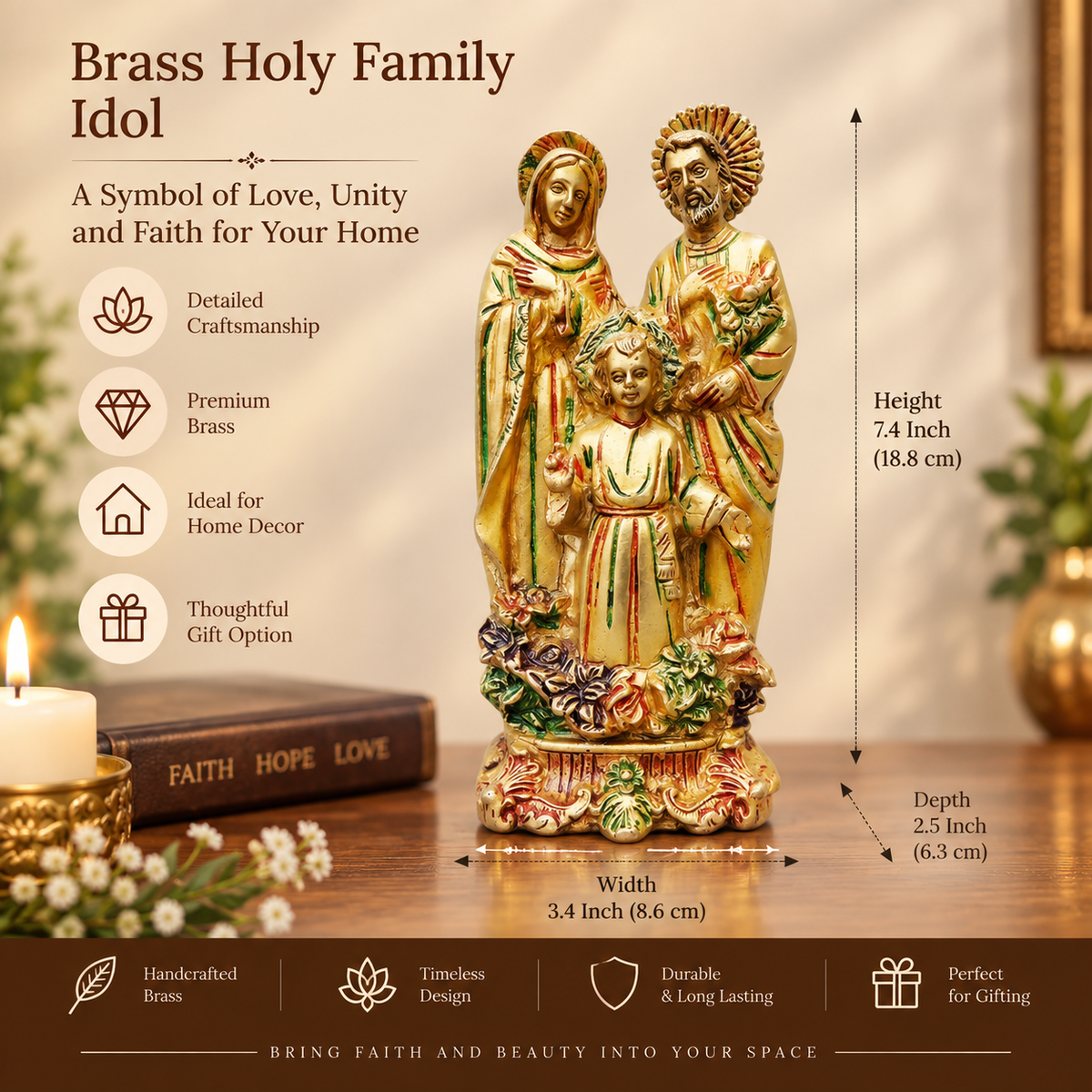 Handcrafted Holy Family Statue Figurine-artycraft.com