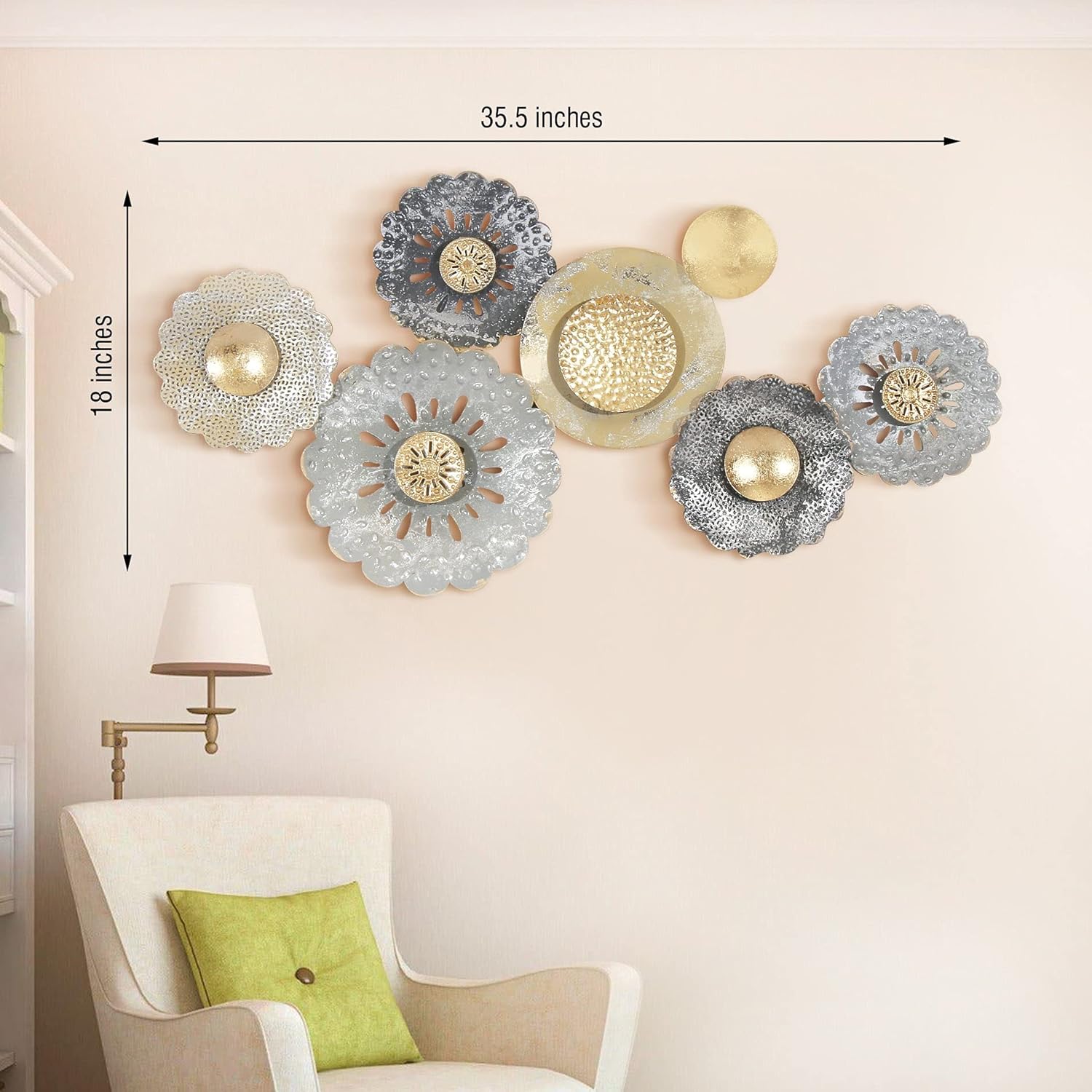 Handcrafted Iron Cora Wall Art-ArtyCraftz.com