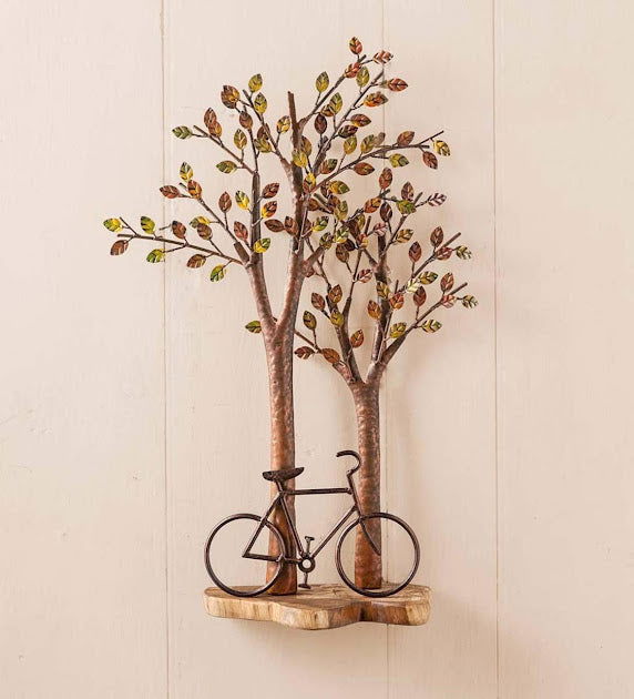 Handcrafted Iron Cycle Tree Wall Art - ArtyCraftz.com