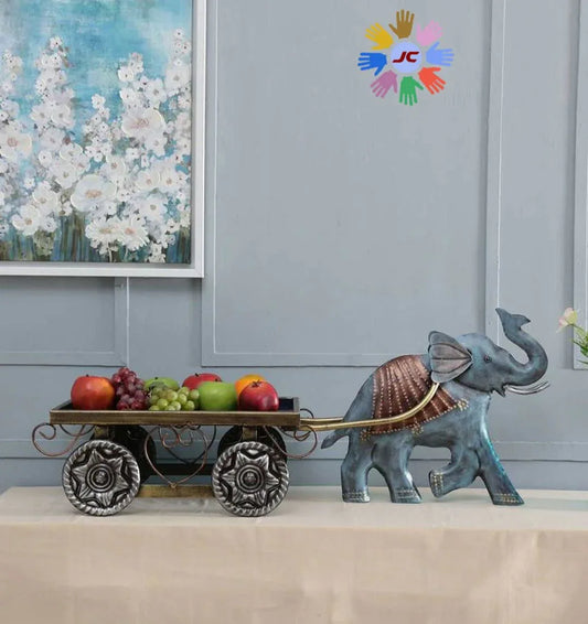 Handcrafted Iron Elephant Tray for Table Decor - ArtyCraftz.com