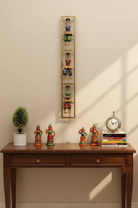 Handcrafted Iron Tribal Musician Ladies Wall Art-ArtyCraftz.com