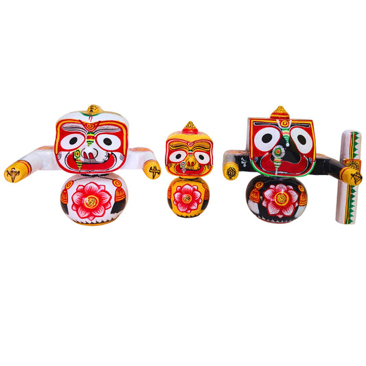 Handcrafted Jagannath Baladeva Subhadra Idol Set - 10 Inch-ArtyCraftz.com