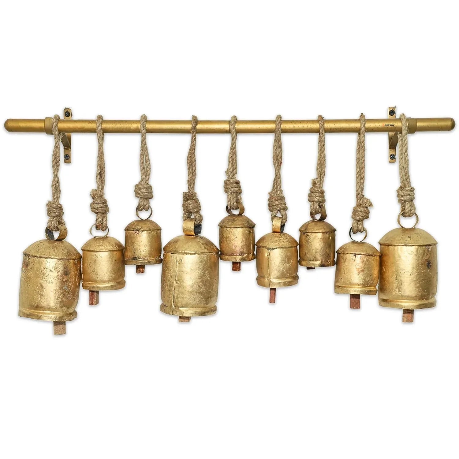 Handcrafted Kutch Brass Rustic Decorative Bell Wind Chime-ArtyCraftz.com