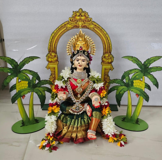 Handcrafted Lakshmi Fabric Doll 15 Inch with MDF Arch Set-ArtyCraftz.com