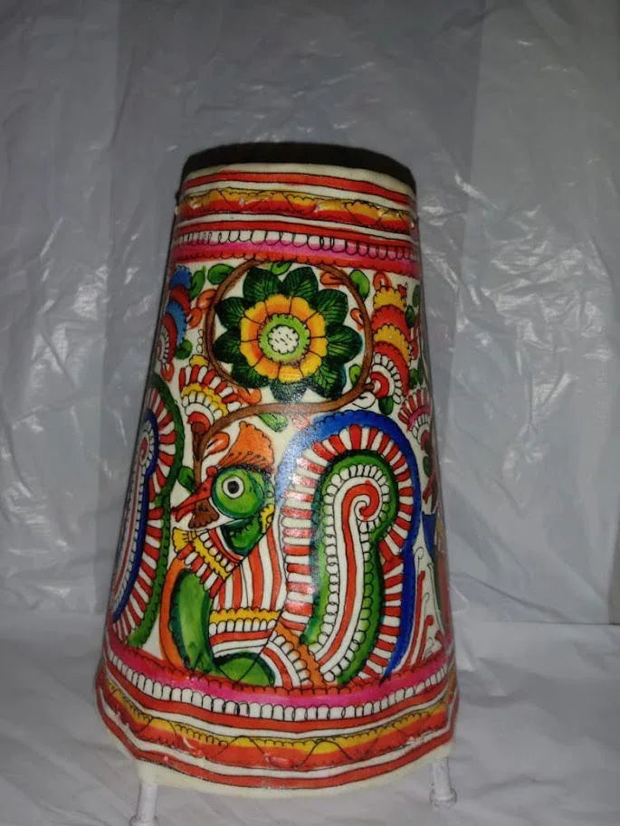 Handcrafted Leather Peacock Lampshade 9 Inches – Nimmalakunta Art 