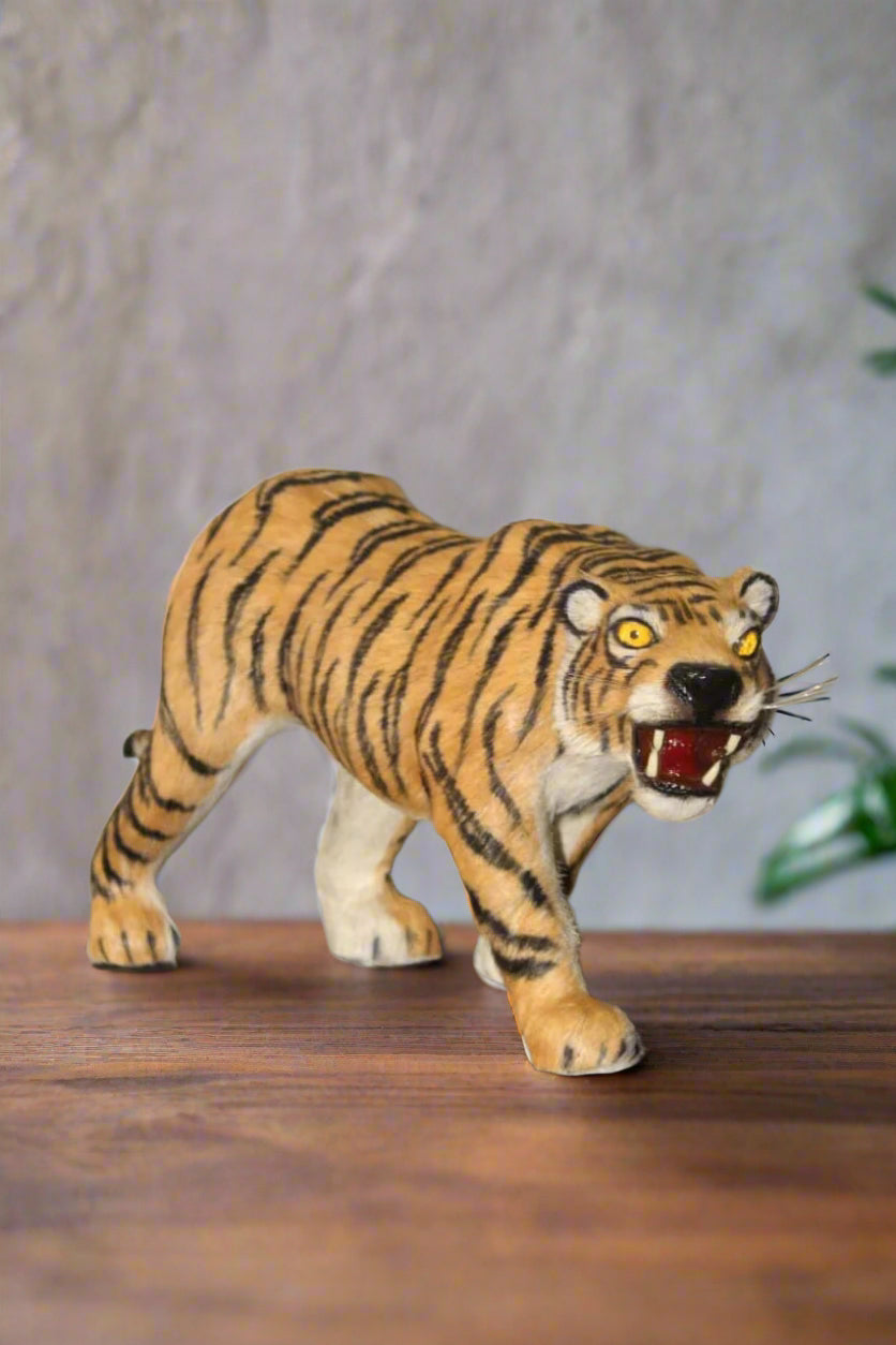 Handcrafted Leather Tiger Showpiece-ArtyCraftz.com
