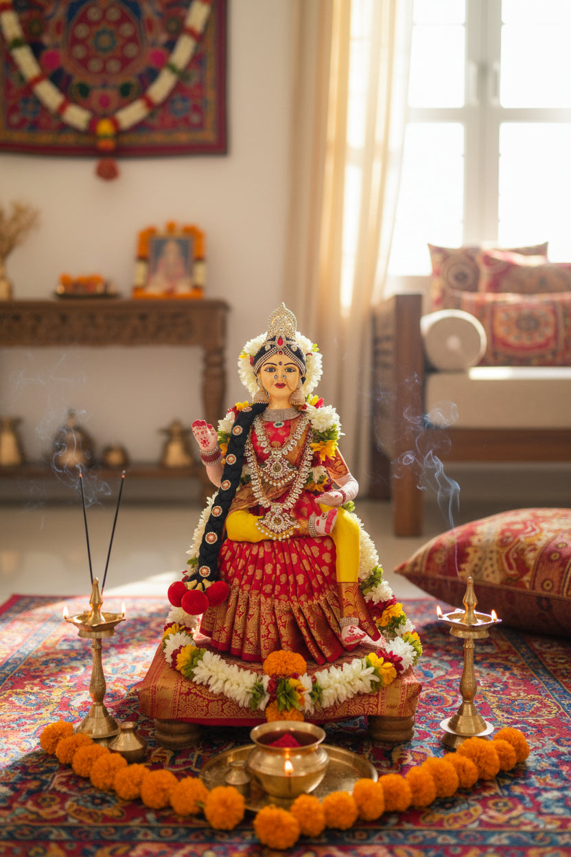 Handcrafted Mahalakshmi Fabric Doll 2 Feet-ArtyCraftz.com