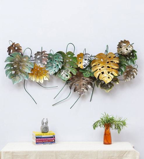 Handcrafted Metal 15 Leaf Wall Decor - ArtyCraftz.com
