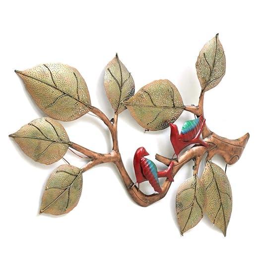 Handcrafted Metal 2 Birds Led Tree Wall Decor - ArtyCraftz.com