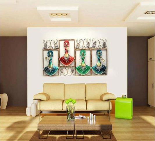 Handcrafted Metal 4 Dolls Led Wall Decor - ArtyCraftz.com