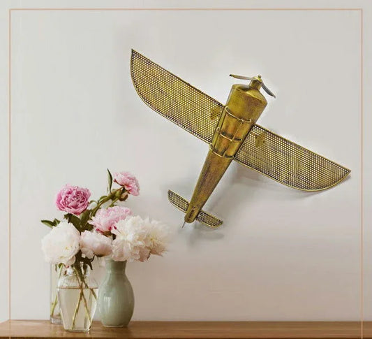 Handcrafted Metal Airplane for Wall Decor - ArtyCraftz.com