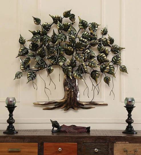 Handcrafted Metal Betel Tree for Wall Decor