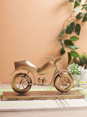 Handcrafted Metal Bike Table Top Showpiece - Main Image