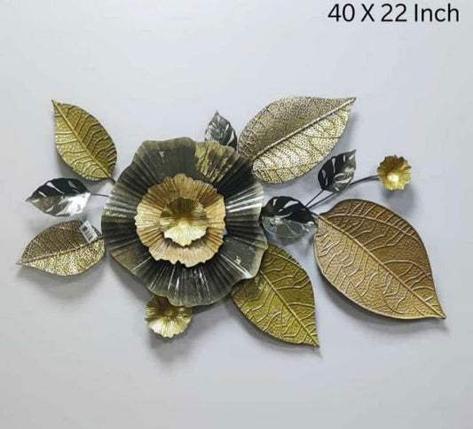 Handcrafted Metal Black Golden Rose for Wall Decor - ArtyCraftz.com