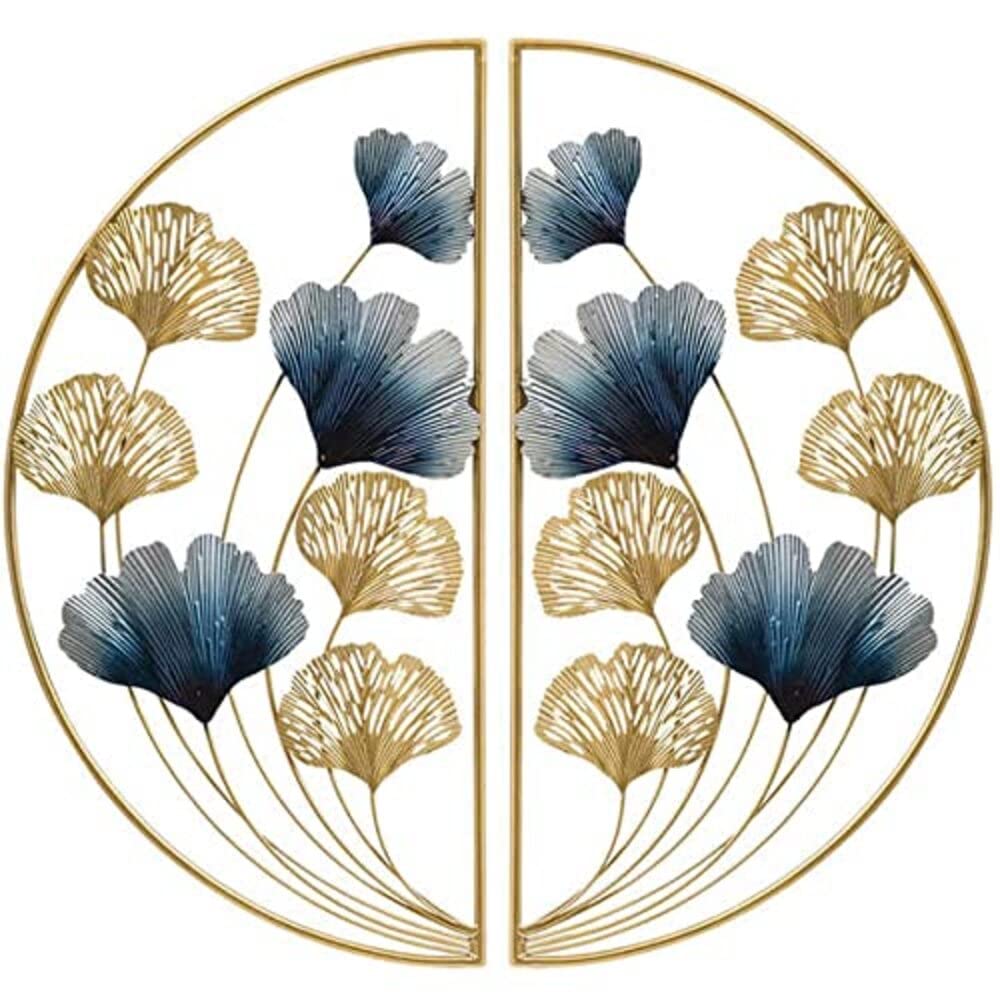 Handcrafted Metal Blue Floral Wall Art Decor - ArtyCraftz.com