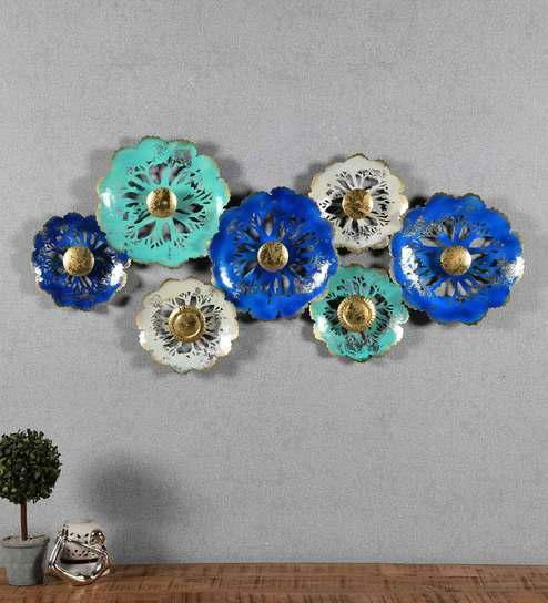 Handcrafted Metal Blue Orchid for Wall Decor - ArtyCraftz.com