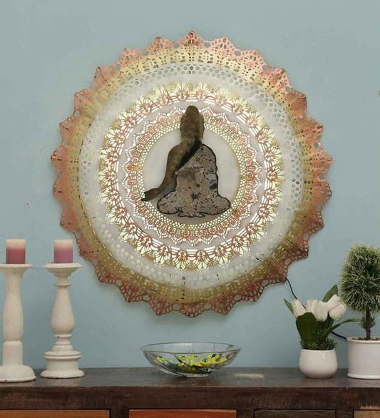 Handcrafted Metal Buddha Circle led Wall Art - ArtyCraftz.com