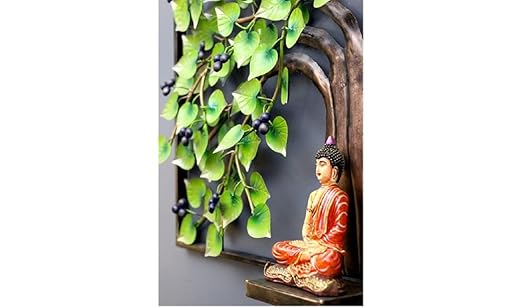 Handcrafted Metal Buddha Tree Frame Wall Art