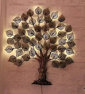 Handcrafted Metal Buddha Tree with Led for Wall Decor - ArtyCraftz.com