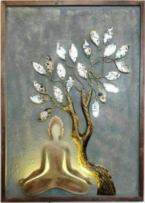 Handcrafted Metal Buddha Wall Art - ArtyCraftz.com