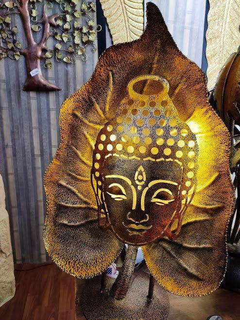 Handcrafted Metal Buddha with Led for Showpiece - ArtyCraftz.com