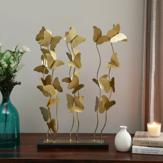 Iron Anshi Culster Butterflies Showpiece Table (Size 13.5 x 21 inches) - ArtyCraftz.com
