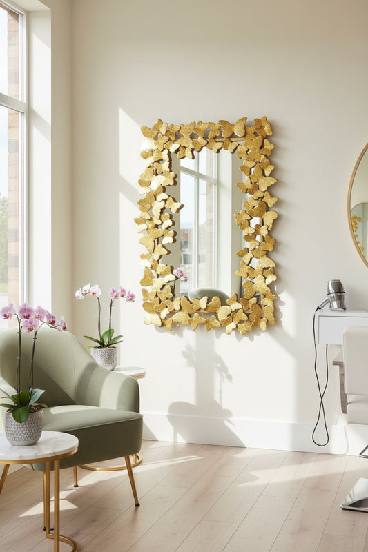Decorative Gold Butterfly Wall Mirror Design- ArtyCraftz.com