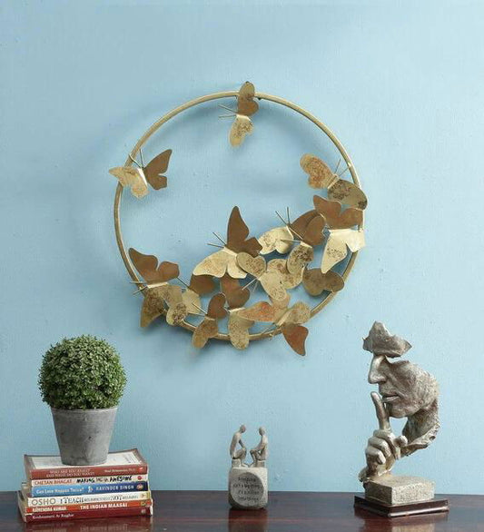 Handcrafted Metal Butterfly Ring Wall Art - ArtyCraftz.com