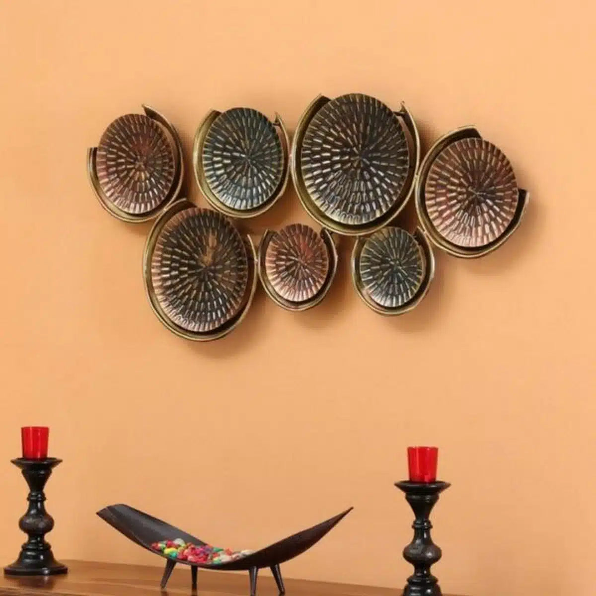 Handcrafted Metal Circles for Wall Decor 28*2*18 Inches - ArtyCraftz.com