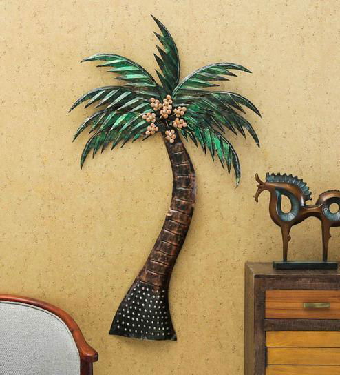 Handcrafted Metal Coconut Tree for Wall Decor - ArtyCraftz.com