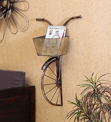 Handcrafted Metal Cycle Basket Mini for Wall Decor - ArtyCraftz.com