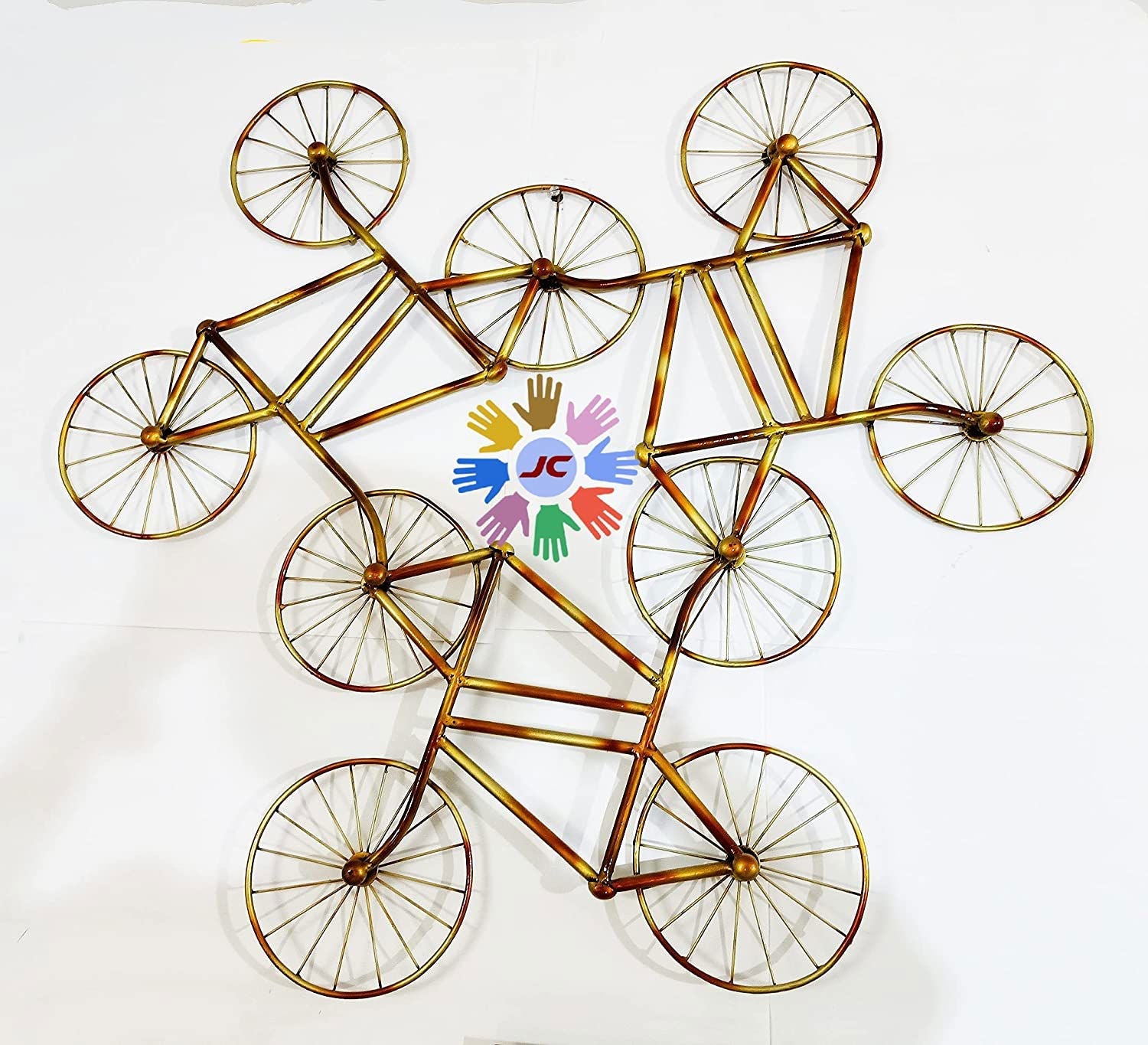 Handcrafted Metal Cycle Cluster Illusive for Wall Decor - ArtyCraftz.com