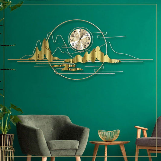 Handcrafted Metal Designer with Clock for Wall Decor - ArtyCraftz.com