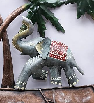 Handcrafted Metal Elephant Family Wall Art