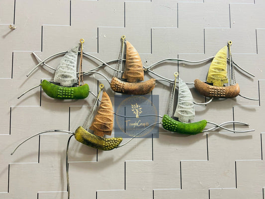 Handcrafted Metal Five Ship Art for Wall Decor - ArtyCraftz.com