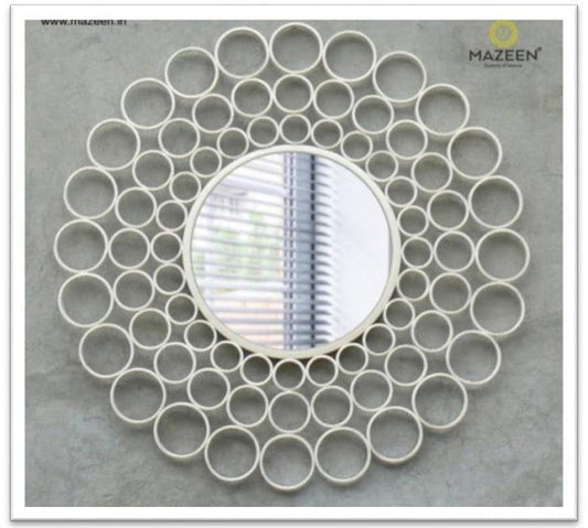 Handcrafted Metal Framed Mirror for Wall Decor 36 Inches - ArtyCraftz.com