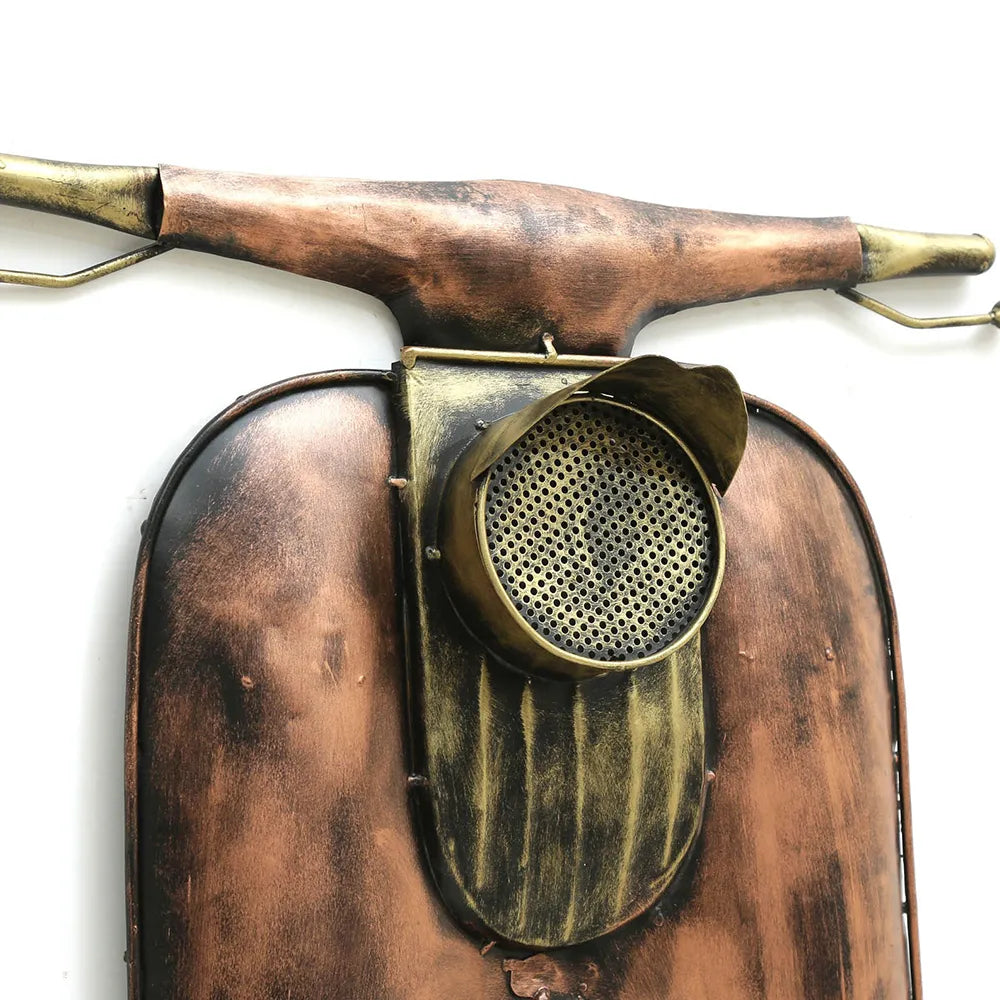 Handcrafted Metal Front Scooter for Wall Decor - ArtyCraftz.com