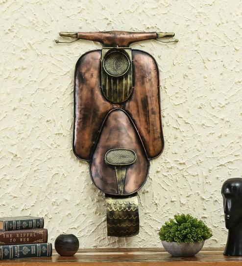 Handcrafted Metal Front Scooter for Wall Decor - ArtyCraftz.com
