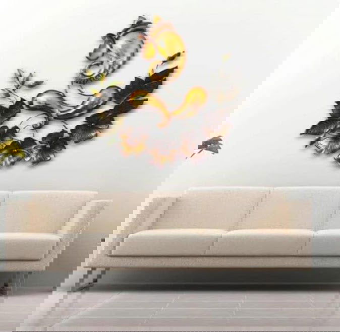 Handcrafted Metal Ganesh with flower Wall Art