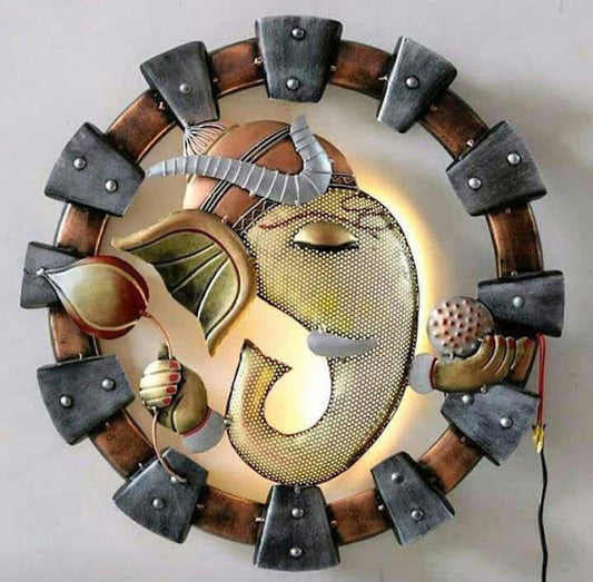 Handcrafted Metal Ganesha Frame for Wall Decor - ArtyCraftz.com